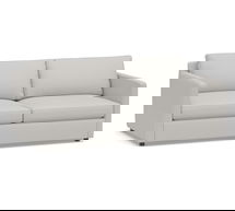 Online Designer Living Room Pacifica Square Arm Upholstered Sofa 79.5", Polyester Wrapped Cushions, Heathered Chenille Pebble