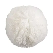 Online Designer Bedroom Mongolian Lamb Pillows Throw Pillow-Ivory-16 inch